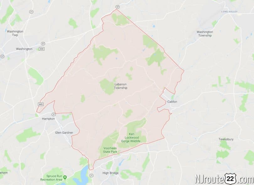 lebanon township nj map